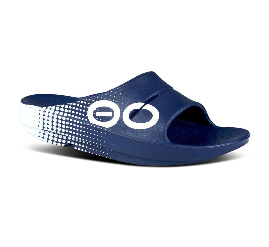 Oofos Men's Ooahh Sport - Slide Navy / White ( IDZCO-4218 )